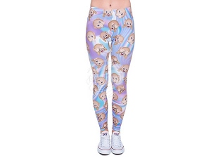 Ladies motive Leggings Design Monkeys color purple/blue