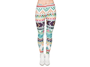 Ladies motive Leggings Design Aztecs color white