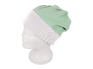 Long Beanie Slouch Turn Design white/mint