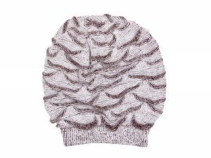 Knitted Hat with pattern Model 35brown-white