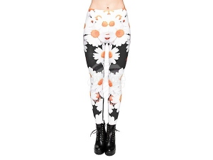 Ladies motive Leggings Design Daisies color black