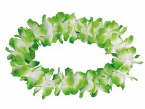 Hawaii chains flower necklace Maxi white green