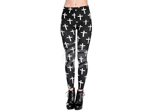 Ladies motive Leggings Design Crosses color black