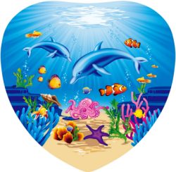 Foil balloon Heart with Delphines