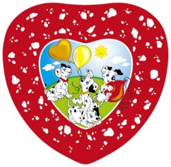 Balon foliowy Serce z Dalmatynczykami