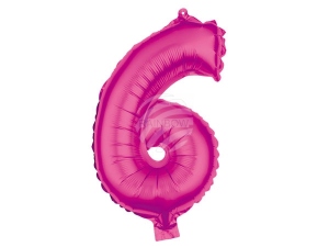 Foil balloon helium balloon pink number 6