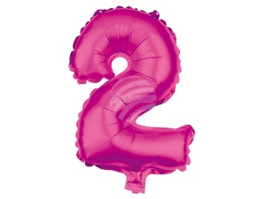 Foil balloon helium balloon pink number 2