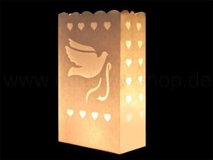 Light bags white large dove with branch