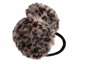 Earmuffs cuddly fur light brown black