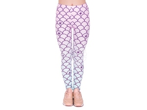 Ladies motive Leggings Scale pattern pink purple