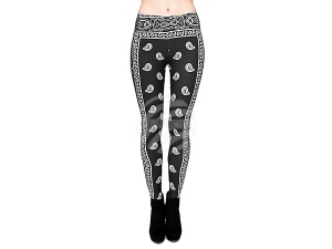 Leggins con motivos para mujer Design Paisley color negro