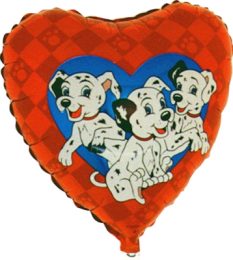 Balon foliowy Serce dalmatynczykow