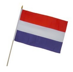 Flag at wood staff Netherland