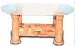 Szklany stolik egipski opalenizna 42 cm