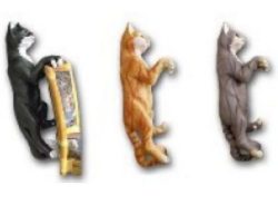 Cat hanging right grey K340