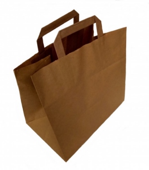 Paper carrier bag brown 260+170x250mm 250 pieces