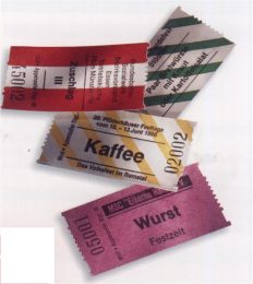 Rollen Gutscheine mit Sonderdruck