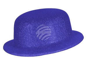 Melon hat glittering blue