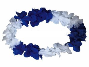 Hawaii chains flower necklace Maxi white blue