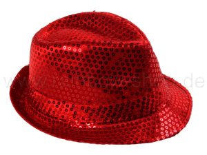 Trilby hat with sequins red