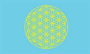 Flag Flower of life blue
