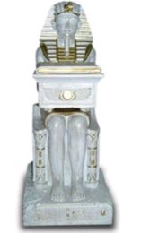 Faraon siedzacy z skrzynia bialy 56 cm