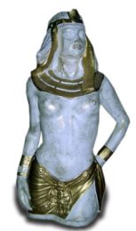 Egipska kobieta tulowia bialo zlota 80 cm