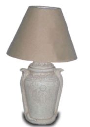 Wazon z lampa jasny kolor 63 cm