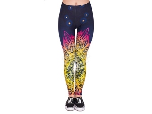 Ladies motive Leggings Ornaments yellow magenta blue