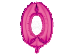 Foil balloon helium balloon pink number 0