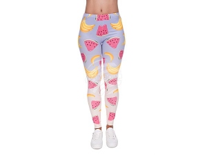 Ladies motive Leggings Design Fruit color white/lilac