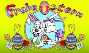 Flag Easter white rabbits