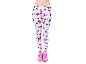 Ladies motive Leggings Design Cherries color white