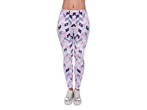 Ladies motive Leggings Design Rhombuses color white