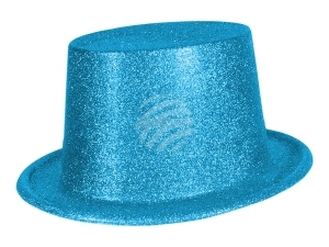 Cylinder hat glittering sky blue