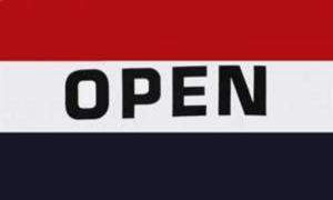 Fahne Open rot wei blau