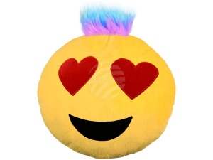 Punk Emoticon pillow in love yellow