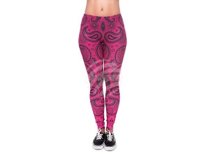 Ladies motive Leggings Design Paisley color pink