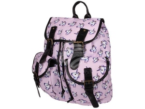 Mochila con bolsillos laterales Unicornios rosa