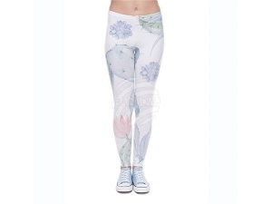 Leggins con motivos para mujer Cactus color blanco