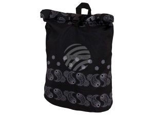 Backpack with roll closure Pattern white/black