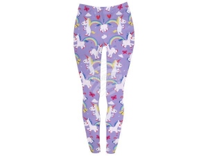Ladies motive Leggings unicorn colour purple