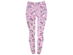 Ladies motive Leggings unicorn colour pink