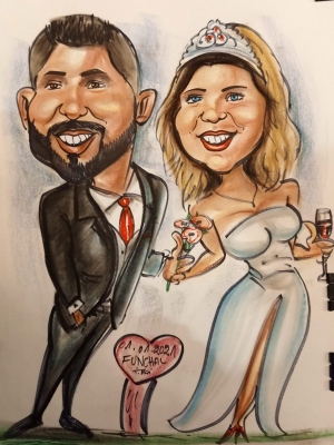 Ihr persnliche Karikatur auf Papier gemalt 50x65 cm