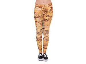 Ladies motive Leggings Design Cereals color yellow