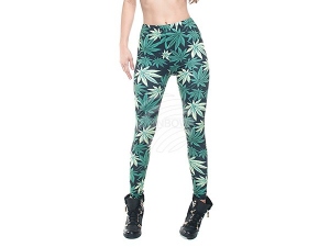 Ladies motive Leggings Design Weed color black