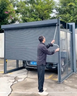 Carport Alu-Glass mdulos de pared mviles 3x4m B elctrico