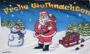 Flag Christmas Santa+snowman