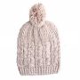 Knitted Hat with bobble Model 33 cream-white