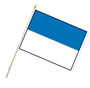 Flag at wood staff  Blue white